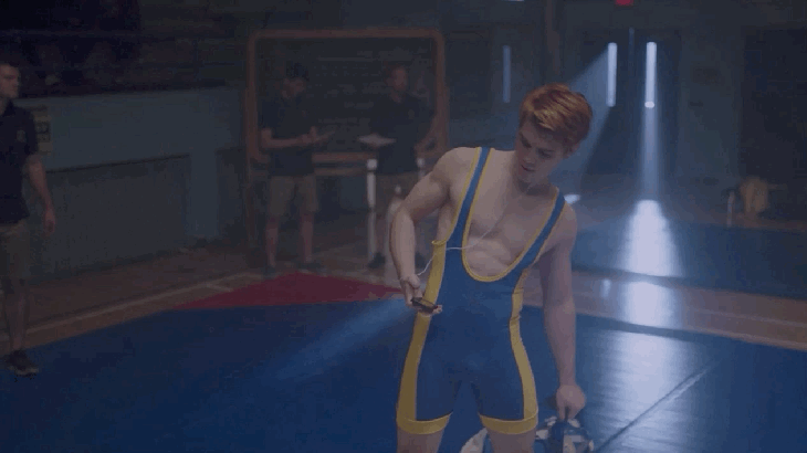 archie at the wrestling tryouts_s02e11.gif